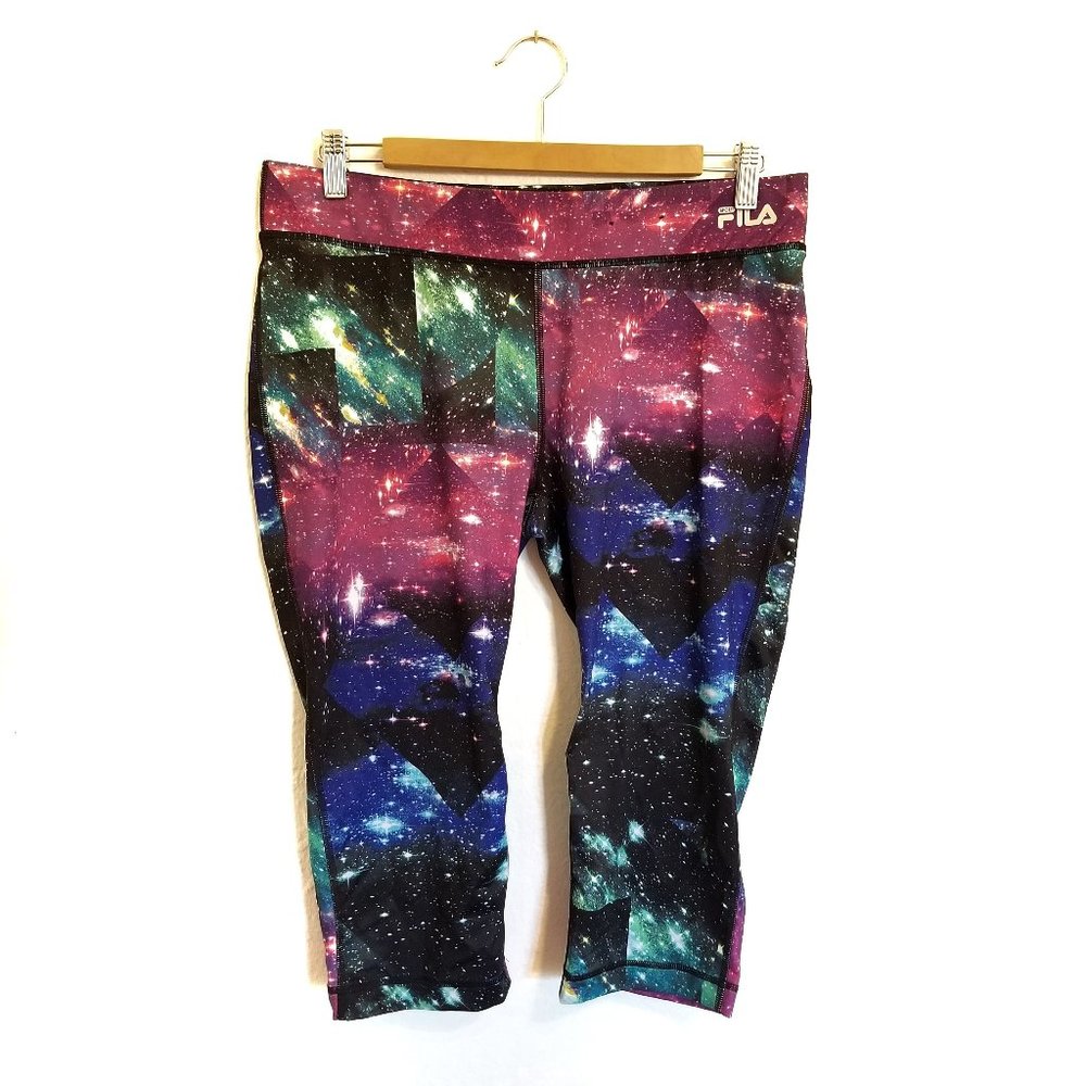 Fila Cropped Galaxy Geometric Athletic Yoga Pants